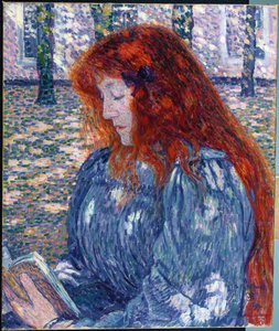 女性の読書、1899年 作： Théo van Rysselberghe