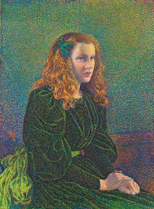緑のドレスを着た若い女性、1893年 作： Théo van Rysselberghe