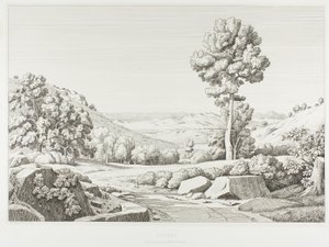ペンテリ山から見たアッティカ 作： Théodore Caruelle d