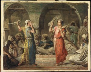 アルジェリアのダンサーたち。ハンカチーフ・ダンス」1849年
