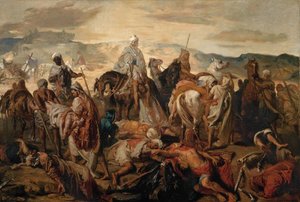 死者を運び去るアラブの騎手 作： Théodore Chassériau
