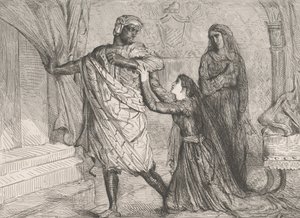 アウェイ!: オセロ第 3 幕第 4 場のプレート 7、1844 年にエッチング、1900 年に再版。 作： Théodore Chassériau