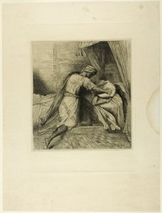 He Smothers Her、オセロのプレート 13 作： Théodore Chassériau