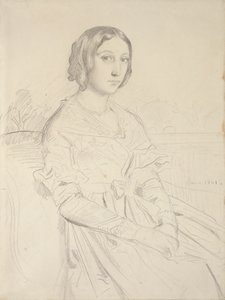 若い女性の肖像（左から4分の3の位置に座っている）1839年～1856年 作： Théodore Chassériau