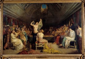 テピダリウム。古代ローマ時代の温浴施設の一部で再会する女性たち。テオドール・シャセリウ（1819-1856）による絵画。油彩・キャンバス 作： Théodore Chassériau