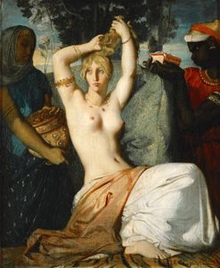 アハシュエロス王に贈られる準備をしているエスターのトイレット、1841年。 作： Théodore Chassériau