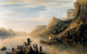 ジャックカルティエは1535年にセントローレンス川を発見しました 作： Jean Antoine Theodore Gudin