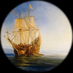 1643年にイスパニオラ島の海岸近くの海賊ピエールルグランによって撮影されたスペインのガレオン船