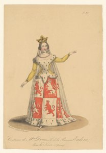 ロール ヴァンのジュリー ドリュス グラス オペラ「ラ ジュイヴ」のエウドクシー La Juive (Opéra) での Eudoxie 王女役の Dorus 夫人の衣装 (オブジェクトのタイトル) 『フンロールのオペラザンガー』（シリーズ名）の俳優・女優 作： Théodore Lejeune
