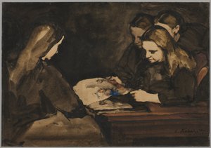 絵を学ぶ4人の少女、1876年。