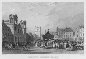 Morpeth, Market-Place (the engraving) 作： Thomas (after) Allom