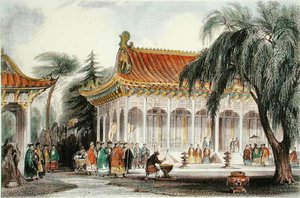 北京・圓明園の謁見の間 1850年頃（カラーリトグラフ）