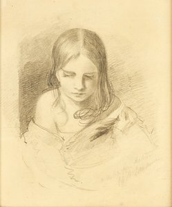 イネス・フレッチャーと言われる自然からのスケッチ（鉛筆） 作： Thomas (after) Lawrence