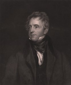 イギリスの俳優ジョン・フォーセット（1768-1837）の肖像、トーマス・ローレンスの絵からW・J・エドワーズが彫ったもの、23x32cm、Virtue and Co Publisher、London