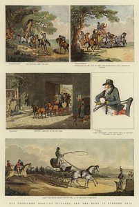 オールドファッション・スポーティング・ピクチャーズ」「白骨の道」（カラーリトグラフ 作： Thomas (after) Rowlandson