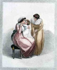 ジョセフ・ストラット（1749-1802）が彫った「家庭での看護」、L.ジェフリーズが出版した。 作： トーマス（後）ストザード