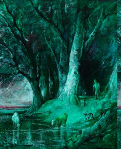 森の端（油彩・キャンバス） 作： Thomas (attr.to) Churchyard
