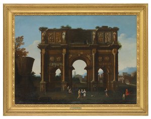 コンスタンティヌスのアーチと建築カプリッチオ（油彩・キャンバス） 作： Thomas (circle of) Blanchet