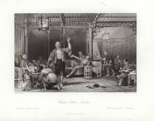 中国のアヘン喫煙者 作： Thomas Allom