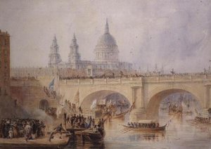ブラックフライアーズ橋での市長の下船、1830年頃 作： Thomas Allom