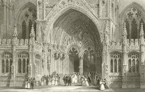 リンカーン大聖堂への入り口 作： Thomas Allom