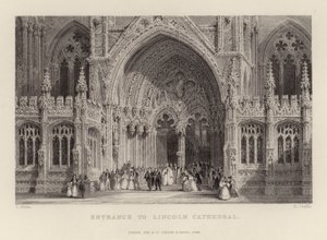 リンカーン大聖堂への入り口 作： Thomas Allom