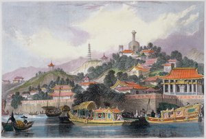 「皇居の庭園、北京」、中国、1843 作： Thomas Allom
