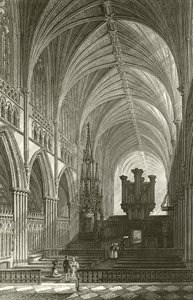 エクセター大聖堂の内部 作： Thomas Allom
