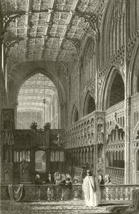 マンチェスター大学教会の内部 作： Thomas Allom