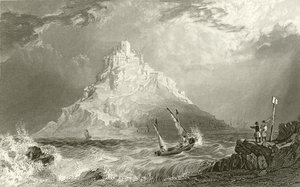 セントマイケルズマウント、コーンウォール 作： Thomas Allom
