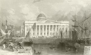 新しいカスタムハウス、リバプール 作： Thomas Allom