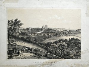 ペンリン城、1850年頃（紙にカラーリトグラフ） 作： Thomas Ashburton Picken