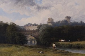 川からのウォーリック城 作： Thomas Baker