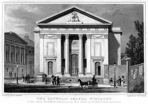 カトリックチャペル、フィンズベリー、ロンドン、1827年。