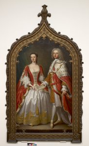 ポンフレット伯爵の初代トマスフェルマーとポンフレット伯爵夫人のヘンリエッタルイーザ、1750年頃 作： Thomas Bardwell