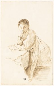 楽器を持つ子供 作： Thomas Barker