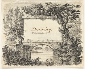 橋の木のあるビネット 作： Thomas Bewick
