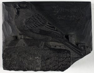 『スズメ』のための木版ブロック、『英国の鳥類史』より 作： トーマス・ビウィック