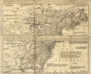 北アメリカにおけるイギリスとフランスの入植地地図 LOC 2003623385