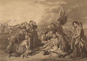 1759年1759年9月13日、ケベック州アブラハムの高原でのウルフ将軍の死