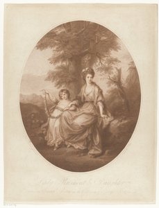 レベッカ・ノースウィック夫人と娘のアン・ラッシュアウトの肖像 Lady Rushout & Daughter (オブジェクトのタイトル) 作： Thomas Burke