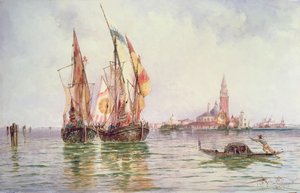 サンジョルジョマッジョーレ、ヴェネツィアの近くの漁船 作： Thomas Bush Hardy