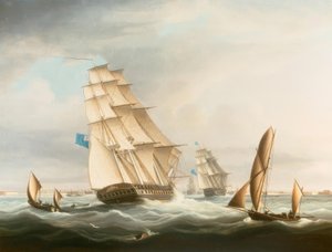 ポーツマス沖の青の戦隊 作： Thomas Buttersworth