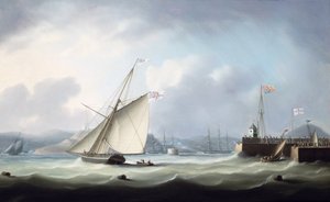 リース港でのジョージ4世の到着、1822年 作： Thomas Buttersworth