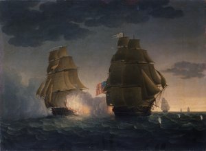 1815年の米国フリゲート大統領からのHMSベルビデーラの脱出