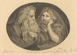 リアとコーデリア 作： Thomas Butts, Jr. after William Blake