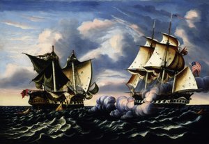 H.B.M.の捕獲 1812 年 10 月 25 日、1852 年 10 月 25 日。 作： Thomas Chambers