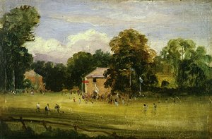 The Village Fair, East Bergholt」（油彩・パネル） 作： Thomas Churchyard
