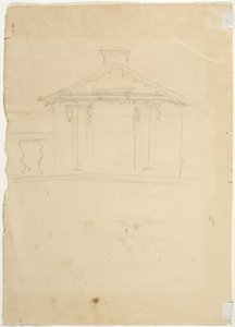シーダーグローブの新しいスタジオの標高のフリーハンド描画 作： Thomas Cole