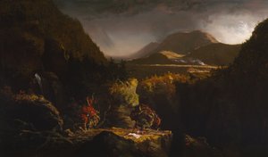 人物のいる風景：ラスト・オブ・モヒカン」の一場面 作： トーマス・コール